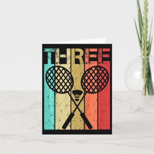 キッズドミントン3誕生日ボーイガールドミントン3年間 カード (正面)