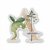 キッズドラゴン名前をカスタムするモノグラムAビニールステッカー シール (正面)