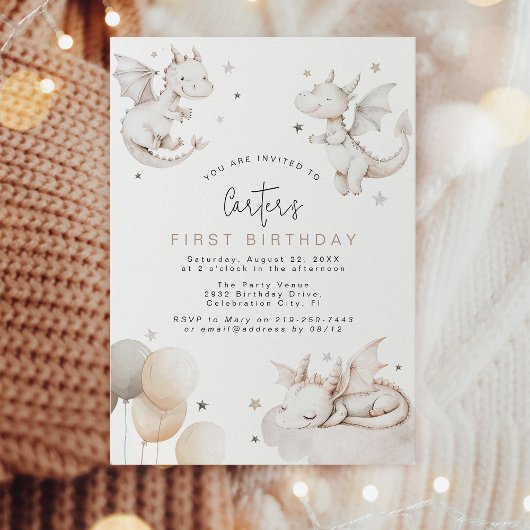 キッズドラゴン誕生日パーティーの招待状 招待状