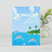 キッズドルフィンバースデーパーティ招待状 招待状 (スタンド正面)