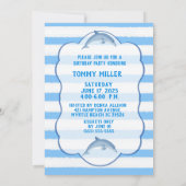 キッズドルフィンバースデーパーティ招待状 招待状 (裏面)