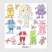 キッズドレスブロンド人形シール シール (シート)