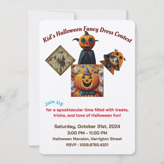 キッズドレファンシースハローウィンパーティコンテスト 招待状 (正面)