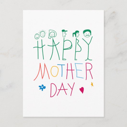 キッズドードルハッピーマザーズデイ ポストカード (正面)