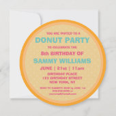 キッズドーナツパーティーガール誕生日 招待状 (裏面)