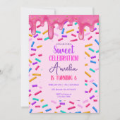 キッズドーナツ誕生日パーティーの招待 招待状 (正面)