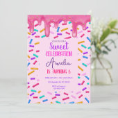 キッズドーナツ誕生日パーティーの招待 招待状 (スタンド正面)