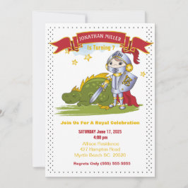 キッズナイトインアーマードラゴンバースデーパーティー 招待状