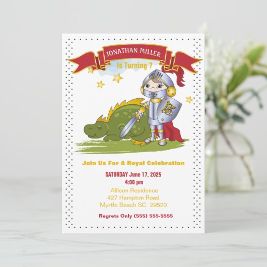 キッズナイトインアーマードラゴンバースデーパーティー 招待状 (スタンド正面)