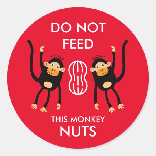 キッズナッツアレルギ警告ーの ラウンドシール (正面)