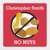 キッズナパーソナライズされたットアレルギー記号ナットなし ラベル (デザイン1)