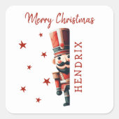 キッズナパーソナライズされたツクラッカークリスマス スクエアシール (正面)