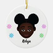 キッズナパーソナライズされたナチュラルヘアセラミックオーナメント セラミックオーナメント (正面)