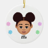 キッズナパーソナライズされたナチュラルヘアセラミックオーナメント セラミックオーナメント (正面)