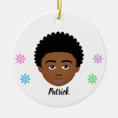 キッズナパーソナライズされたナチュラルヘアセラミックオーナメント セラミックオーナメント (正面)