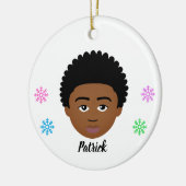 キッズナパーソナライズされたナチュラルヘアセラミックオーナメント セラミックオーナメント (左)
