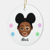 キッズナパーソナライズされたナチュラルヘアセラミックオーナメント セラミックオーナメント (左)