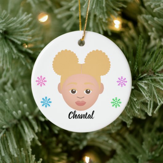 キッズナパーソナライズされたナチュラルヘアセラミックオーナメント セラミックオーナメント (ツリー)