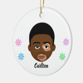 キッズナパーソナライズされたナチュラルヘアセラミックオーナメント セラミックオーナメント (左)