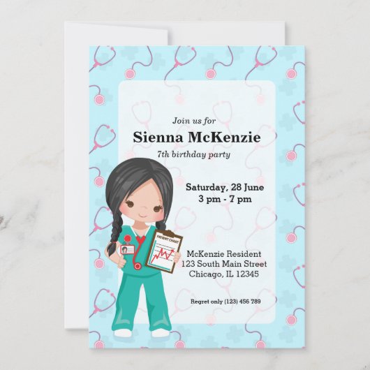 キッズナース 招待状 (正面)