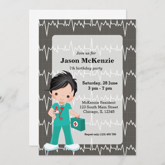 キッズナース 招待状 (正面/裏面)