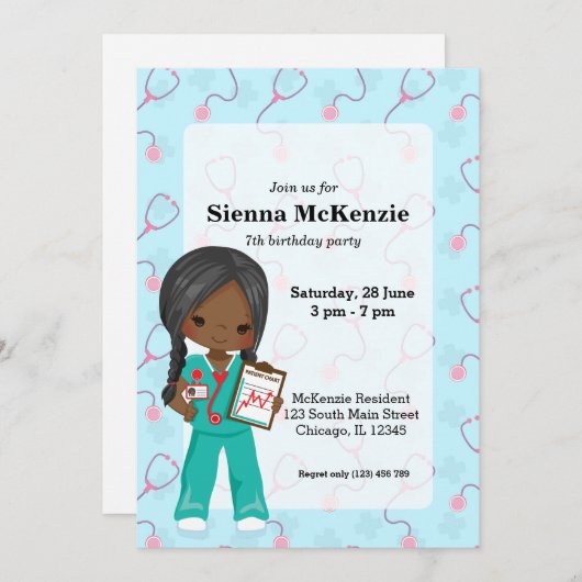 キッズナース 招待状 (正面/裏面)