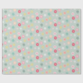 キッズニュートラルカラフルスノーフレークホリデークリスマス ラッピングペーパー (フラット)