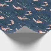 キッズネイビーグリーンアンダーウォーターアクソロトルスケッチ ラッピングペーパー (角)