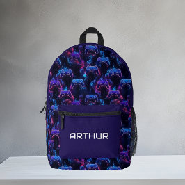 キッズネオパーソナライズされたゲームコントローラパターン プリントバックパック