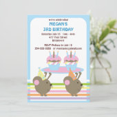 キッズネズミ誕生日 招待状 (スタンド正面)