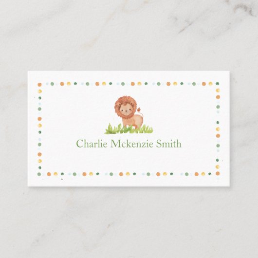 キッズネームカード（ライオン） 名刺 (正面)