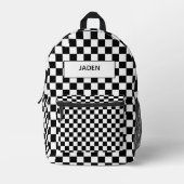 キッズネームバックパックカーレース新学期 プリントバックパック (正面)