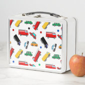 キッズネームバックパックカーレース新学期 メタルランチボックス (インサイチュ)