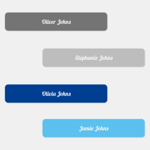 キッズネームラベルスクールグレーブルーカラーコードクール ラベル