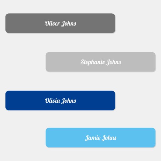 キッズネームラベルスクールグレーブルーカラーコードクール ラベル (グループ)