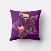 キッズネームロックスターギターオレンジ&パープルピロー クッション (裏面)