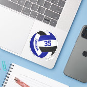 キッズネームjersey number blue black volバレーボール シール (ノートパソコンとiPhone)