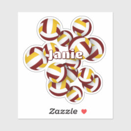 キッズネームmaroon金ゴールドチームカラーボール シール