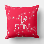 キッズネームrocket宇宙エクスプローラ黒い赤い枕 クッション (裏面)