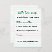 キッズノテパーソナライズされたカーズフォーサマーキャンプ サンキューカード (正面/裏面)