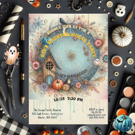 キッズハお洒落ウス幽霊のよく出るパーティーパステル秋おもしろい 招待状