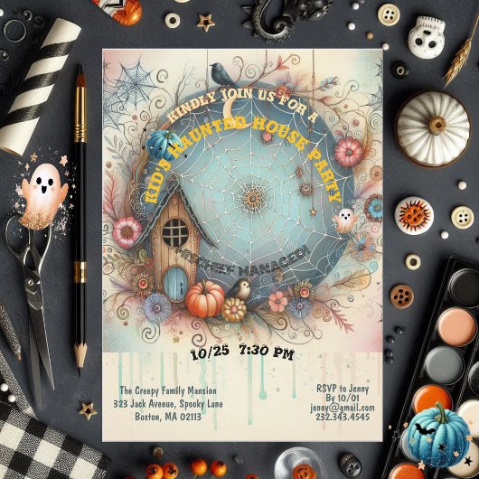 キッズハお洒落ウス幽霊のよく出るパーティーパステル秋おもしろい 招待状