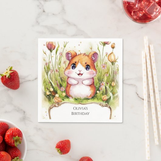 キッズハお洒落ンスター誕生日 スタンダードカクテルナプキン (インサイチュ)