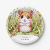 キッズハお洒落ンスター誕生日 ペーパープレート (正面)