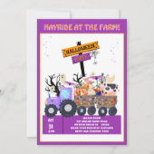 キッズハイライドファームハロウィントラクターパーティー 招待状 (正面)