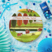 キッズハイランド牛ファームバースデーパーティー ペーパープレート (パーティー)