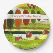 キッズハイランド牛ファームバースデーパーティー ペーパープレート (正面)