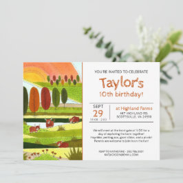 キッズハイランド牛秋ファームバースデーパーティインビタ 招待状