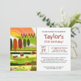 キッズハイランド牛秋ファームバースデーパーティインビタ 招待状
