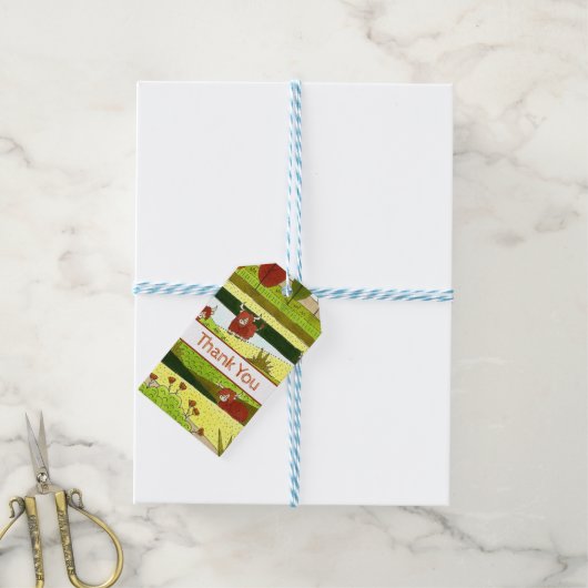 キッズハイランド牛農場誕生日 ギフトタグ (より糸付き)